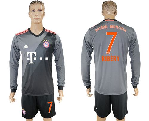 Bayern Munchen #7 Ribery Away Long Sleeves Soccer Club Jersey - Click Image to Close
